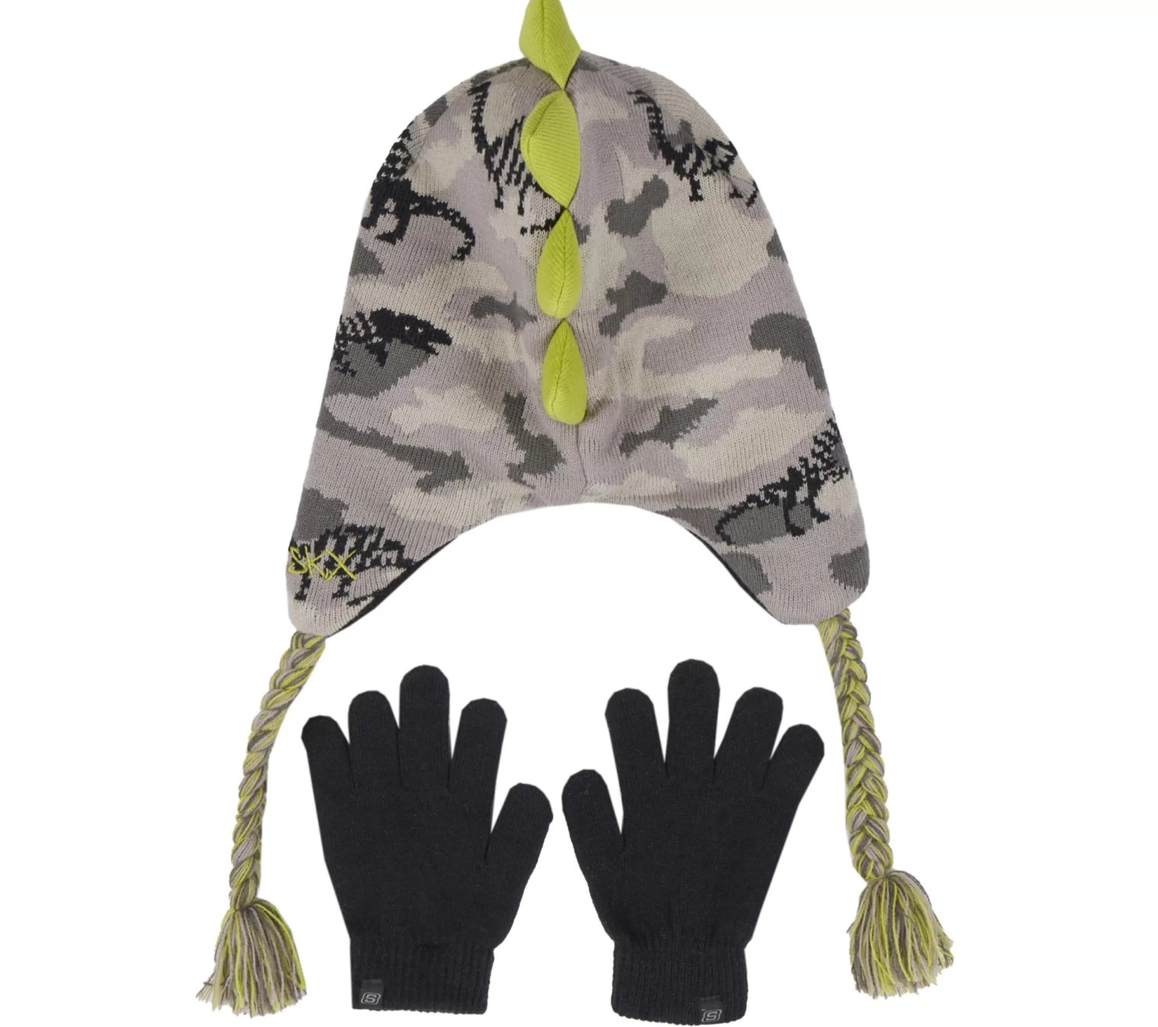 SKECHERS Dino Camo Jacquard Hat And Glove Set* Cold Weather Gear