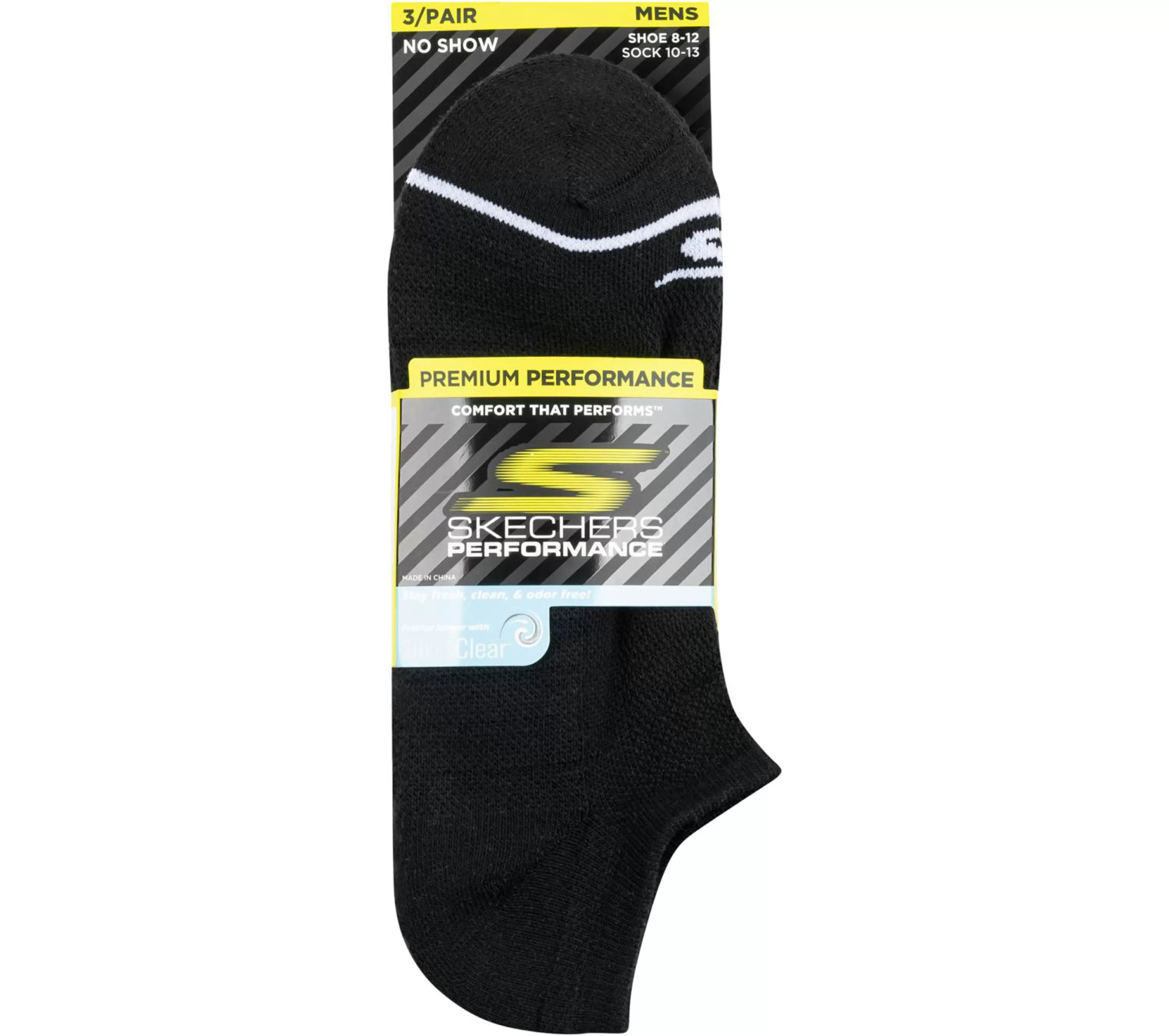 SKECHERS Mens No Show Premium Basic Socks - 3 Pack* Socks | Accessories