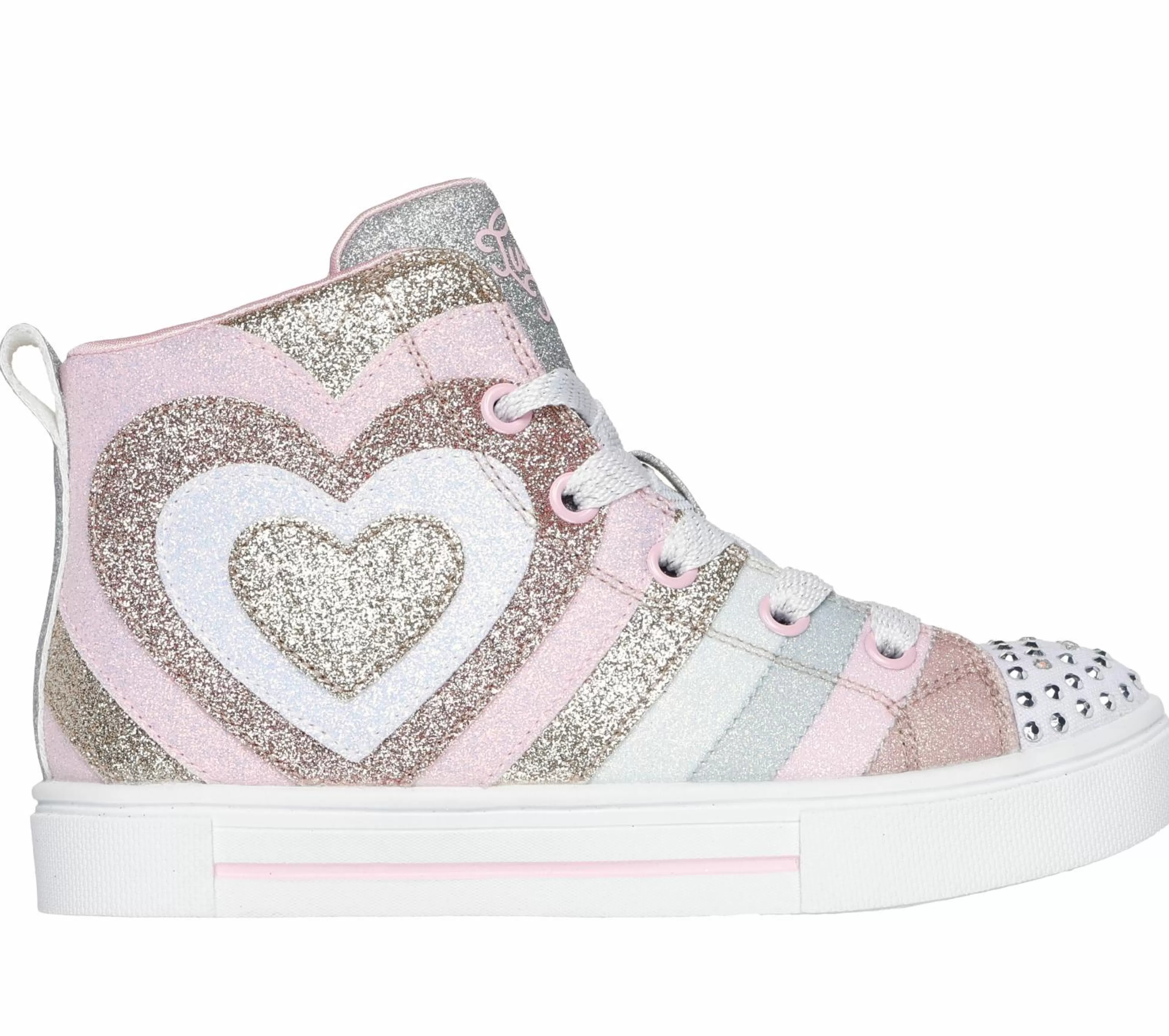 SKECHERS Twinkle Toes: Twinkle Sparks - Heart Pop*Kids Light-Up | Lace Ups